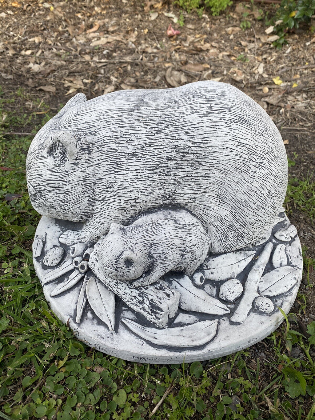Australian Wombat With Baby Garden Statue Animal Concrete Australian Made