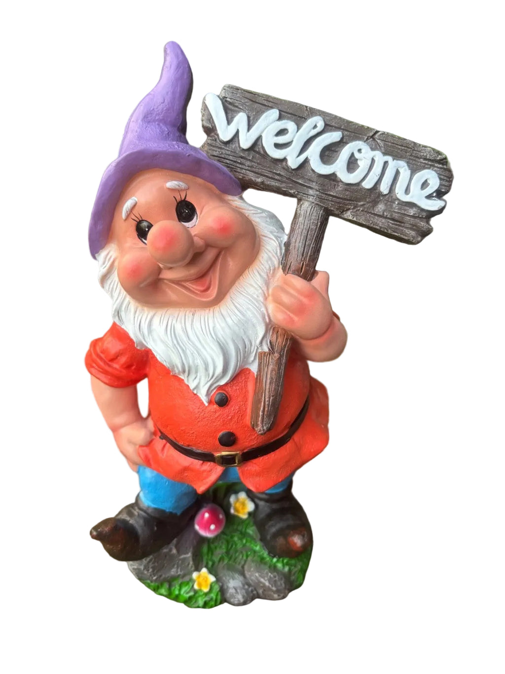 Garden Gnomes Holding a Welcome Sign Garden Ornament Statue