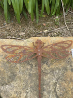 Dragonfly Metal Garden Art Rusty Wall Décor 40cm