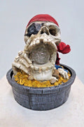 Pirate Head skull, small indoor / Outdoor table top Water fountain water feature