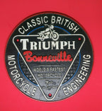 Triumph Bonneville Motorcycle Cast Iron Sign Retro Man Cave