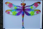 Metal Dragonfly Glow In The Dark Hanging Wall Art Garden Feature Decor
