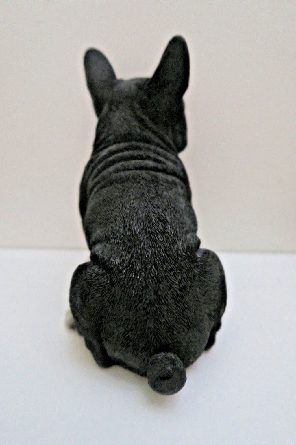 FRENCH BULLDOG BLK-WHI PUPPY DOG ANIMALGARDEN STATUE ORNAMENT FIGURINE SCULPTURE