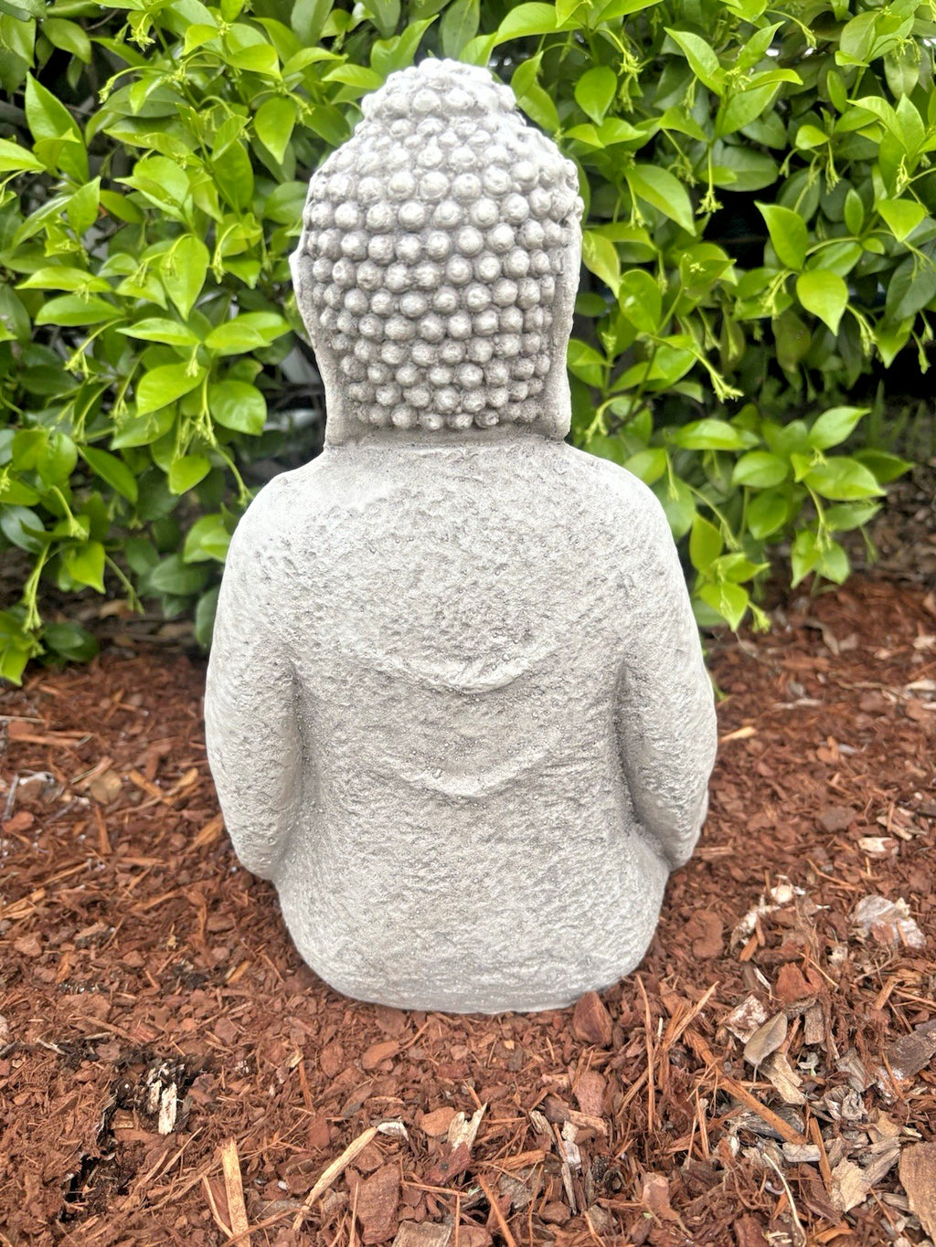 Meditating Buddha With Lotus Flower Garden Statue