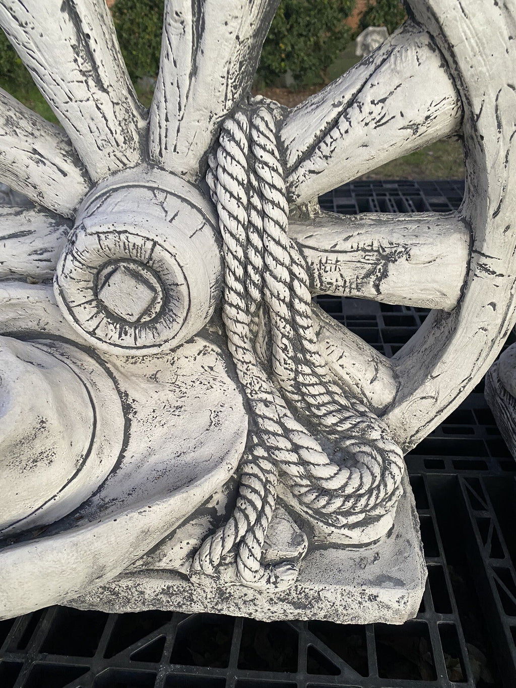 Anzac Wagon Wheel Double Sided Concrete Garden Statue Ornament  Australian Made