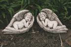 2 x 50cm Angel Sleeping On Wings Garden Ornament Statue Home Decor