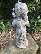 Girl Statue Forget Me Not Ornament Animal Concrete Garden Statue Australian Made