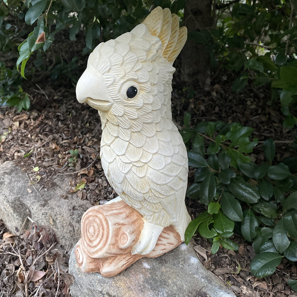 Sulfa Crested Cockatoo Statue Ornament Animal Concrete Garden Australian Made
