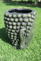 THAI BUDDHA HEAD PLANTER FLOWER POT ORNAMENT 42CM