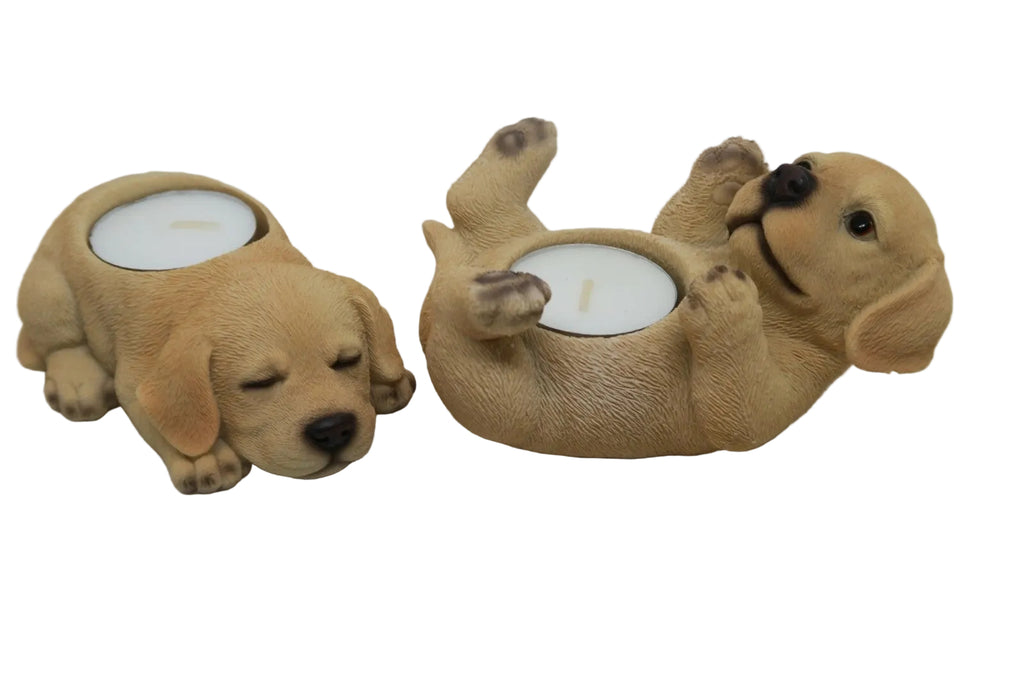 Tea light candle holders Gold Labrador statue ~Ornament ~ Home Decor
