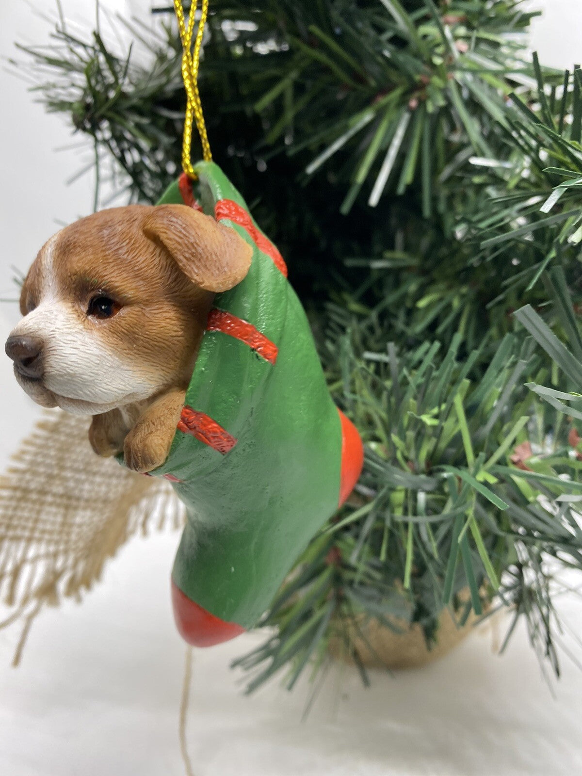 Staffordshire Staffy  Dog Puppy Christmas Xmas Tree Decoration Statue Home