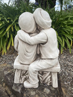 Grandpa Giving Grandma A Kiss Garden Statue Figurine Sculpture Ornament