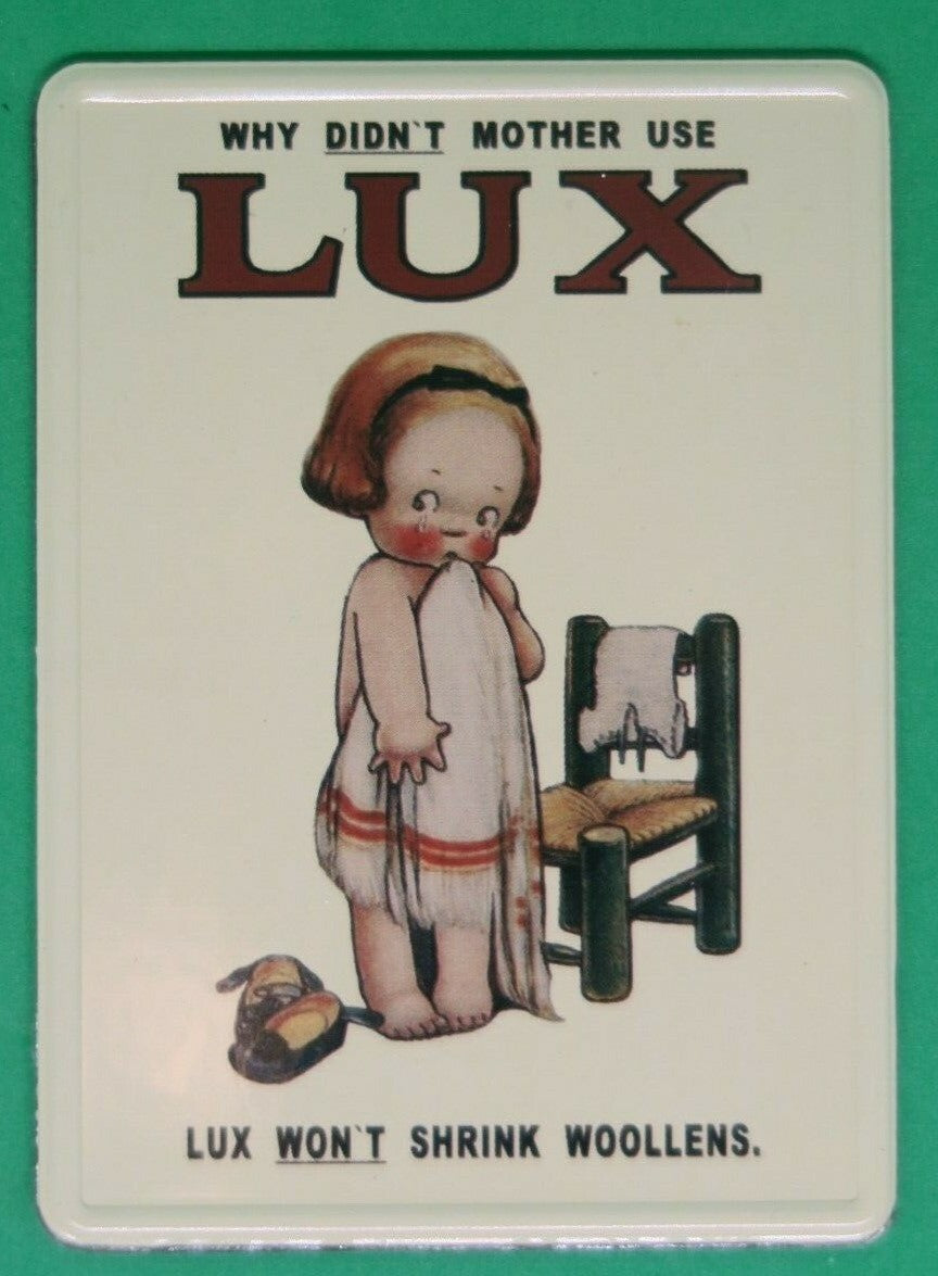 "LUX " Lux Wont Shrink Woolens Fridge Magnet~ 9 x 7 cm  Man Cave Collectables