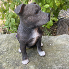 STAFFORDSHIRE -STAFFY PUPPY DOG ANIMAL MEMORIAL GARDEN STATUE ORNAMENT