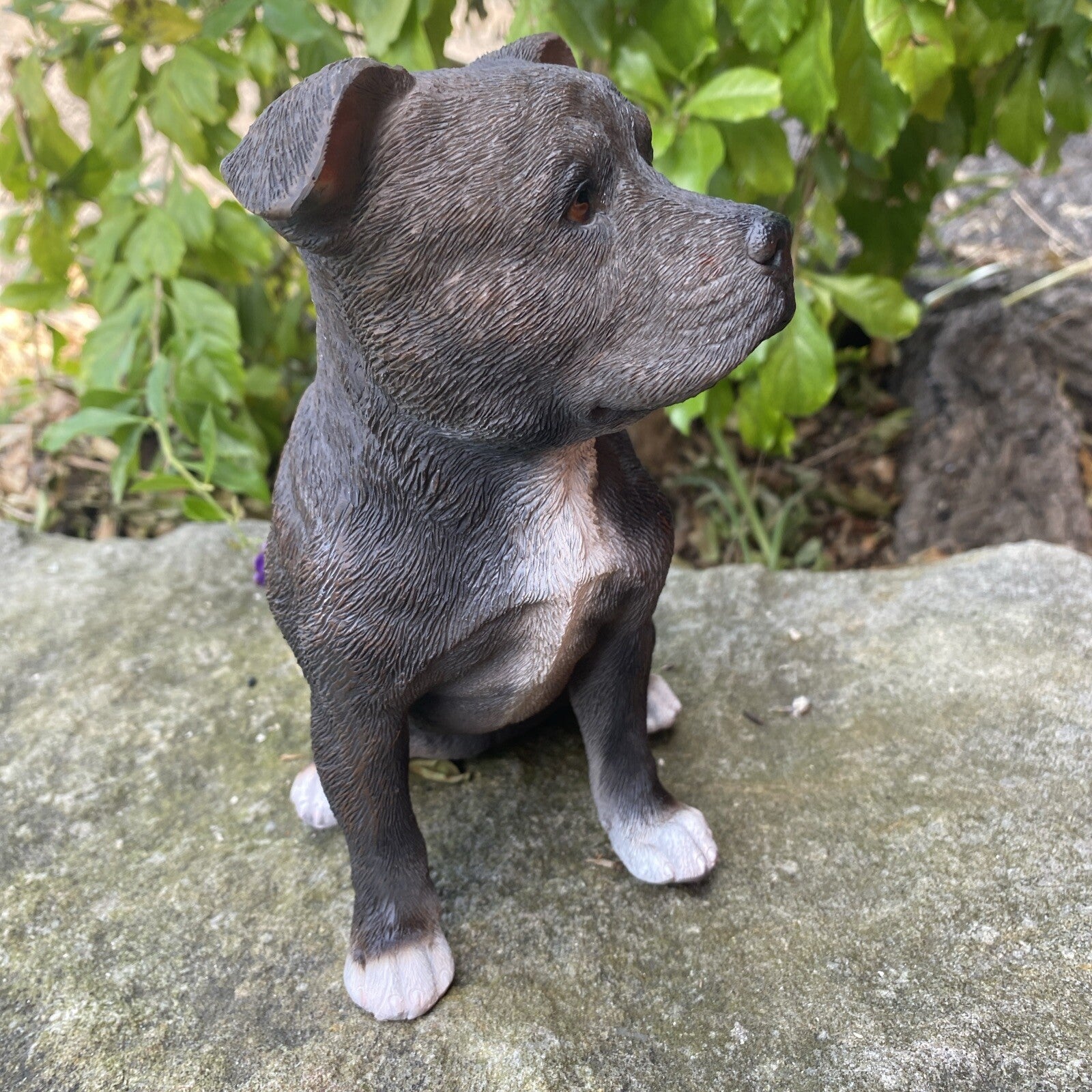 STAFFORDSHIRE -STAFFY PUPPY DOG ANIMAL MEMORIAL GARDEN STATUE ORNAMENT