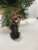 2 x Border Collie Dog Puppy Christmas Xmas Tree Decoration Statue Home Decor