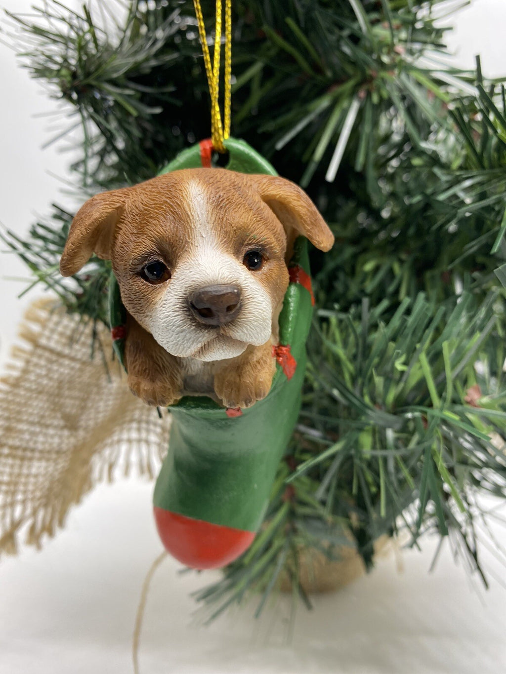 Staffordshire Staffy  Dog Puppy Christmas Xmas Tree Decoration Statue Home