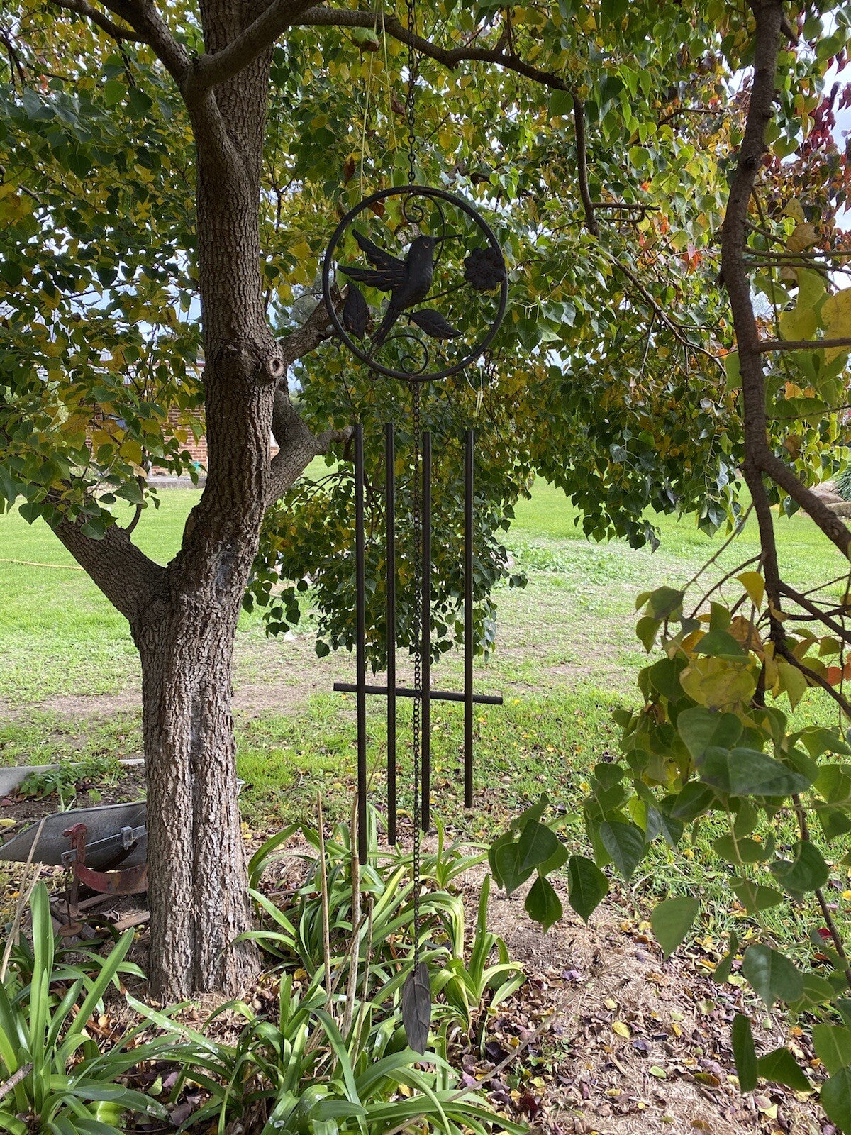 HUMMING BIRD WIND CHIME SPINNERS YARD GARDEN DEDCOR 106CM