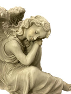 ❤️ Memorial Cemetery Inspirational Angel Resting her hand on her knee Statue❤️
