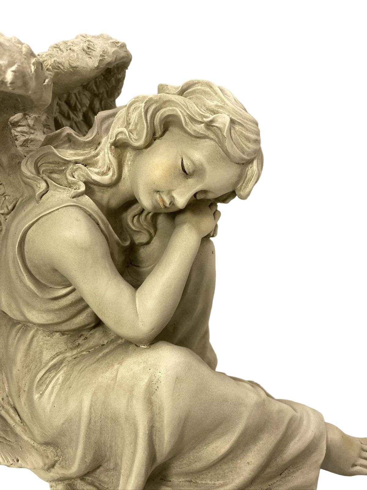 ❤️ Memorial Cemetery Inspirational Angel Resting her hand on her knee Statue❤️