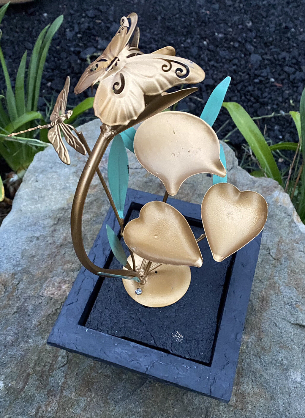 Butterfly Dragonfly Garden indoor Outdoor table top Water fountain Feature Decor
