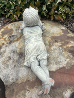 Girl Reading A Book Statue Ornament Concrete Garden Australian Made
