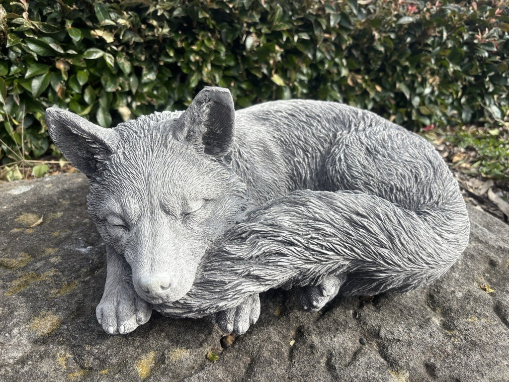 Australian Made Concrete Fox Garden Statue | Outdoor Wildlife Ornament