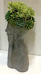 FLOWER GIRL PLANTER SUCCULENT LADY FACE POT PLANTERS GARDEN PLANT FEATURE