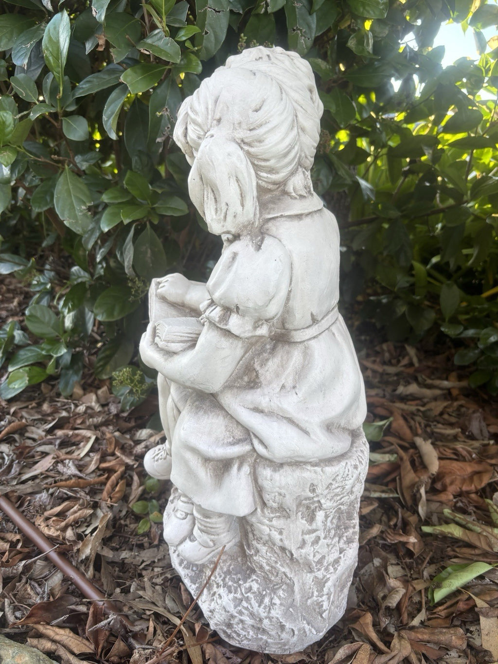 Children Reading Book Statue Garden Ornament 62cm