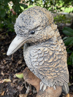 Kookaburra Bird On A Log  Statue Ornament Animal Concrete Garden Australian Made
