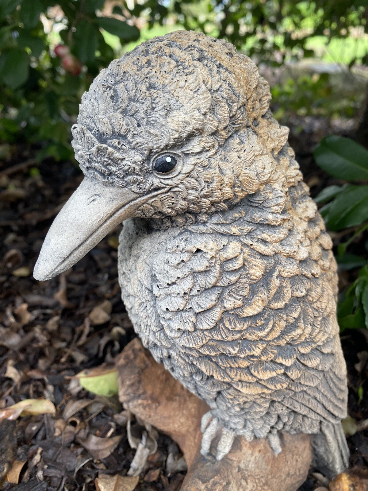 Kookaburra Bird On A Log  Statue Ornament Animal Concrete Garden Australian Made
