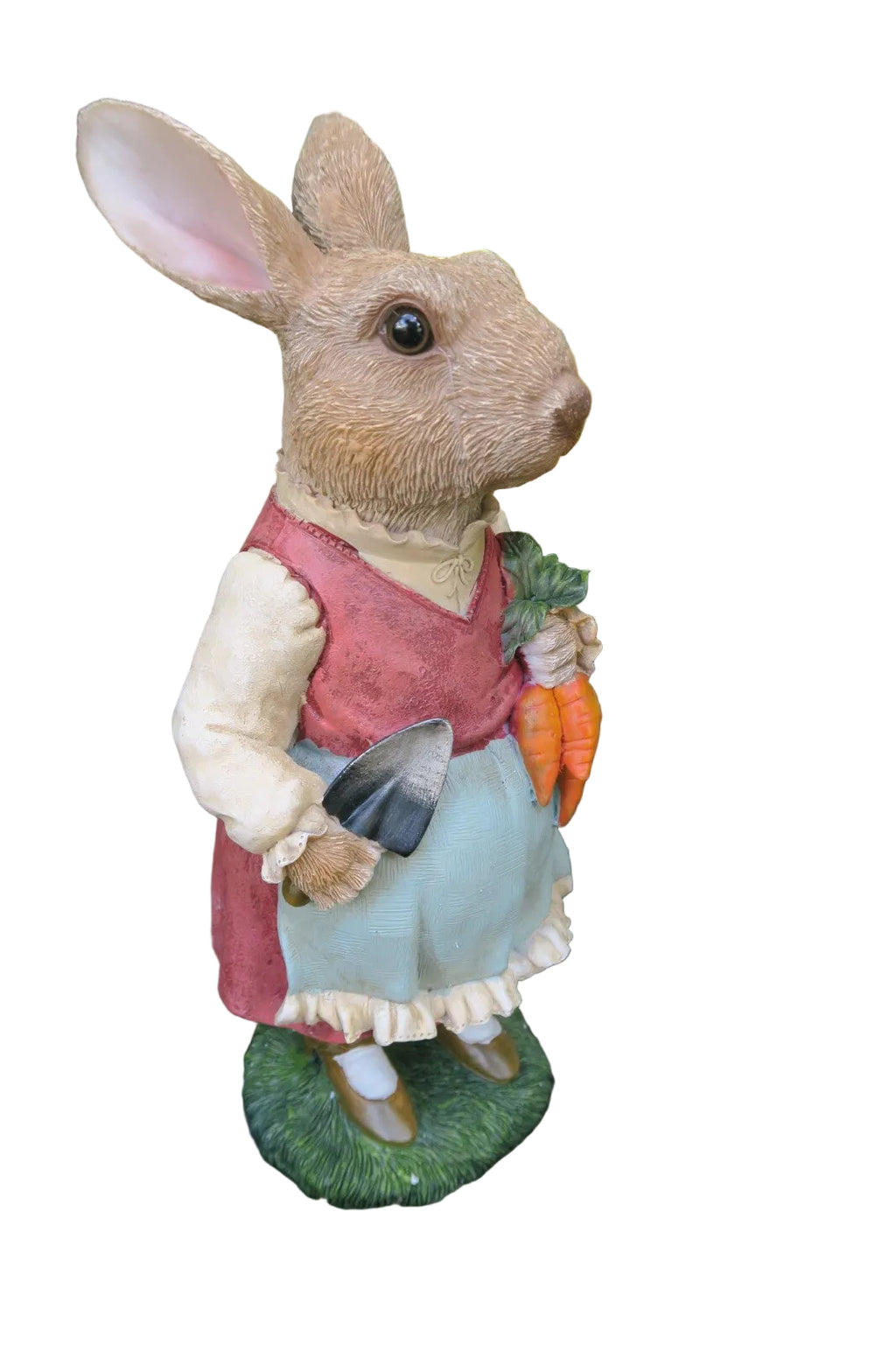 Willow Mother Rabbit Statue With Spade and Carrot Garden Statue lawn Ornament