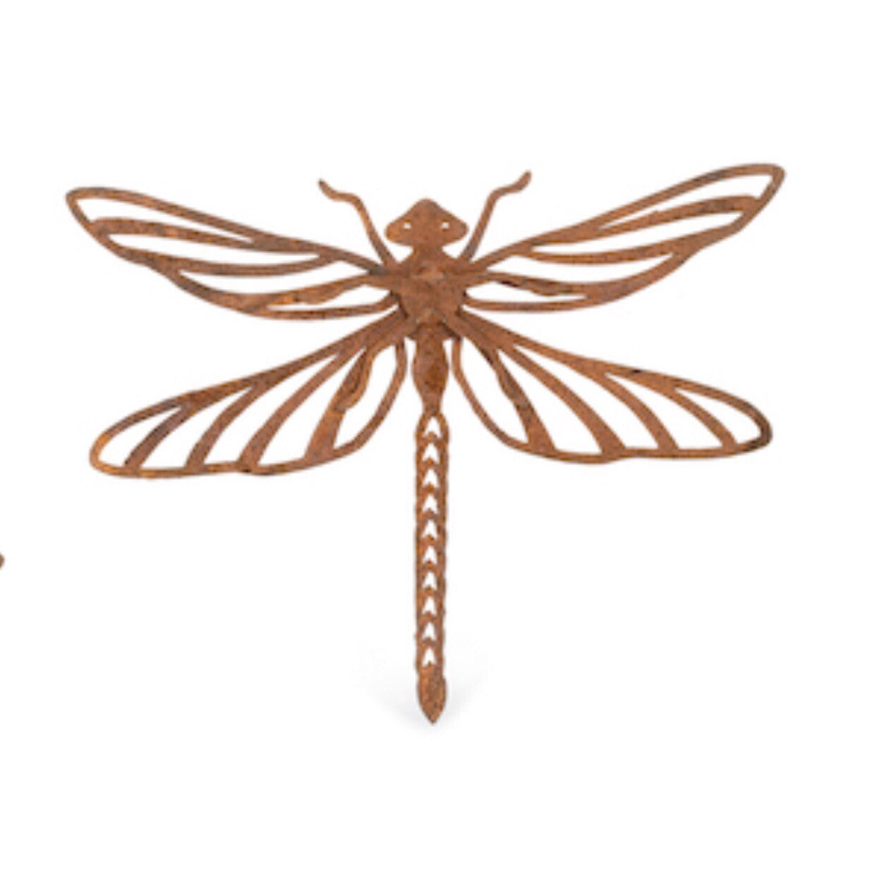 Dragonfly Corten Statue Garden Pot Sitters Sitter Hanger Ornament Small Set of 2