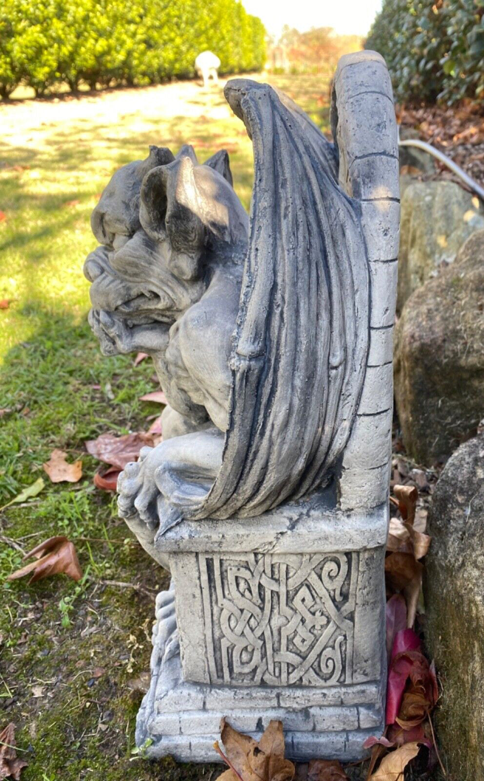 Gargoyle On Throne Garden Statue - Pick up only