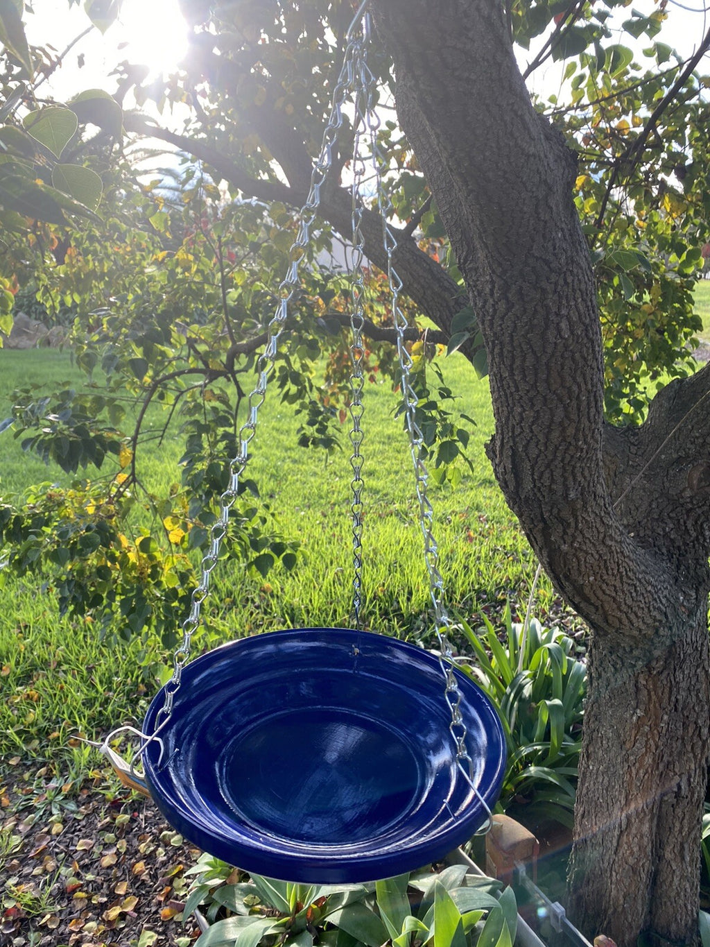 Wild Bird Bath Feeder Bee Water Station Hanging Garden Statue Ornament Ceramic