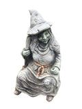 Witch With Broomstick Concrete Cement Garden Statue Ornament Australian Made