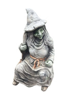 Witch With Broomstick Concrete Cement Garden Statue Ornament Australian Made