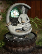 Hand Thai Buddha Small indoor / Outdoor table top Water fountain water feature