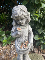 Girl Statue Forget Me Not Ornament Animal Concrete Garden Statue Australian Made