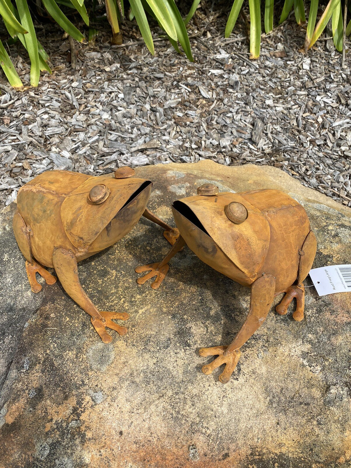 Rusty Metal Frog Garden Decor Statue Ornament Decor Large Brown