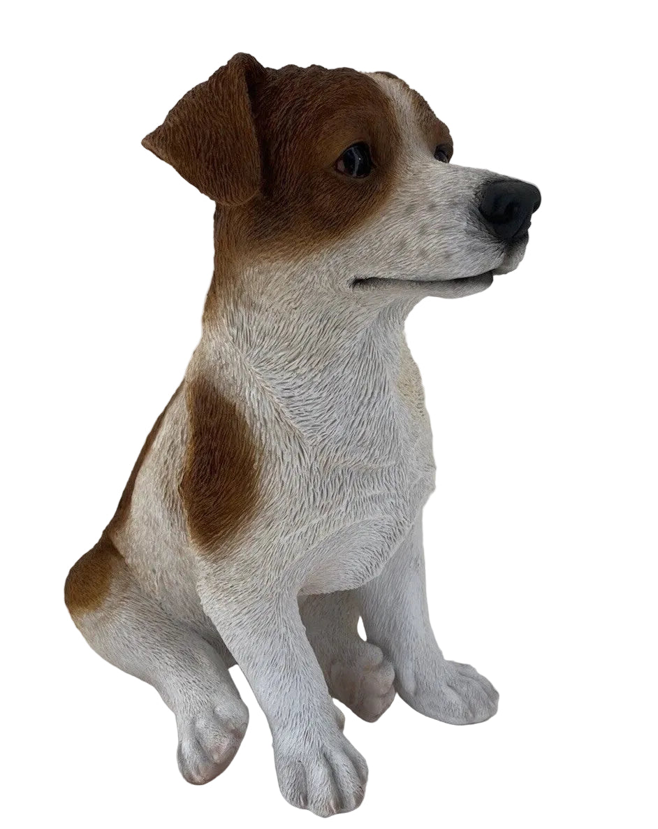 JACK RUSSELL SITTING STATUE PUPPY DOG MEMORIAL ANIMAL GARDEN ORNAMENT LARGE