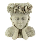 Adelpha Princess - Resin Head Planter Pot for Succulents Cactus Indoor  Plants