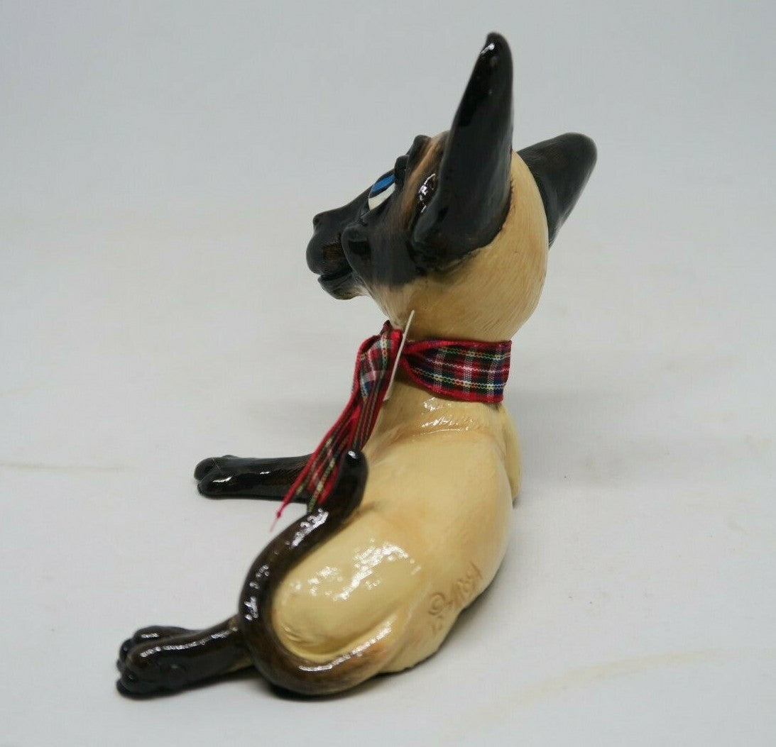 Little Paws Slinky the Siamese Chocolate Point cat Figurine Statue Home Decor