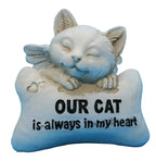 CAT MEMORIAL STATUE ORNAMNET OUR CAT IS ALWAYS IN OUR HEART