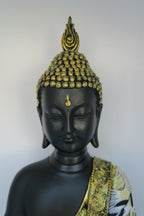 Meditating Thai Buddha In a Blue Gold Robe Statue Ornament Figurine Home Decor