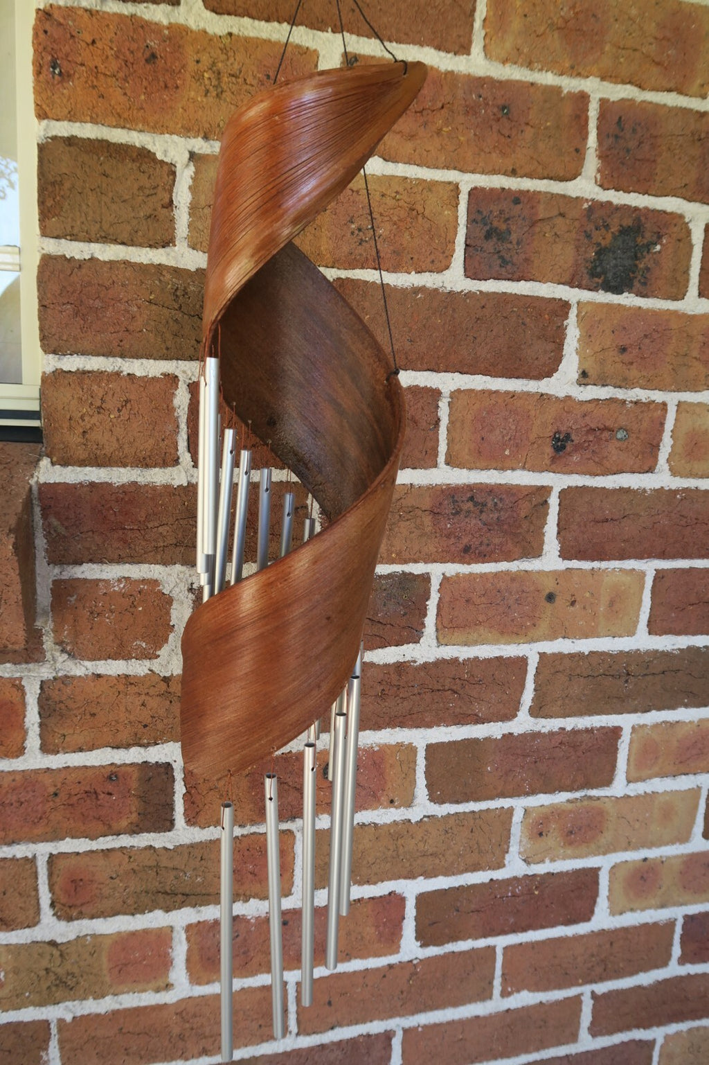 Bamboo Wind chimes Garden windchime wind chime Swirly made from Bamboo Leaf