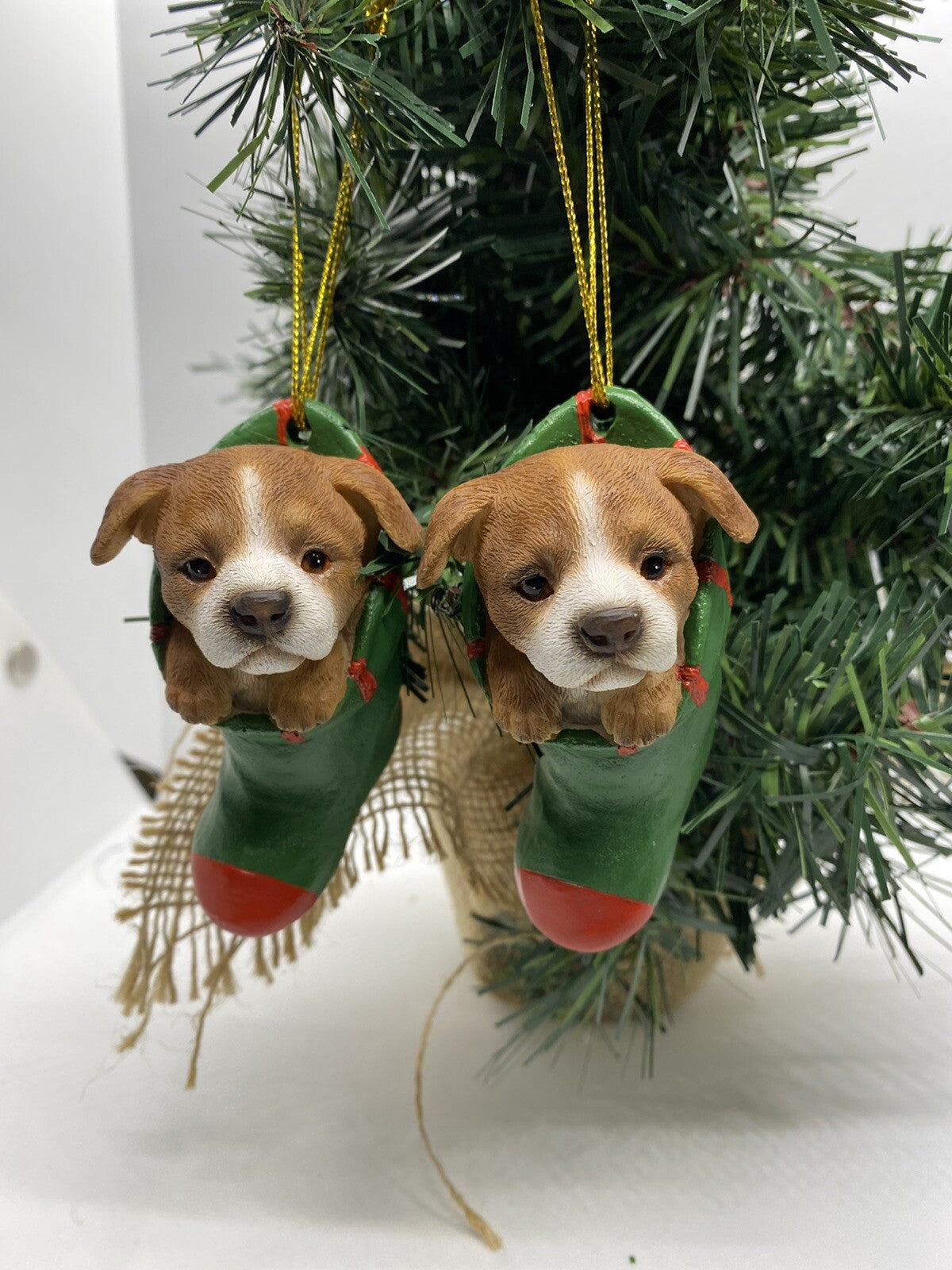 Staffordshire Staffy  Dog Puppy Christmas Xmas Tree Decoration Statue Home