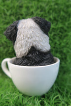BORDER COLLIE TEACUP PUPPY GIUDE DOG ANIMAL GARDEN STATUE ORNAMENT MEMORIAL
