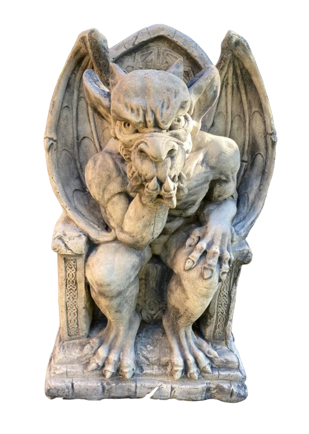 Gargoyle On Throne Garden Statue - Pick up only