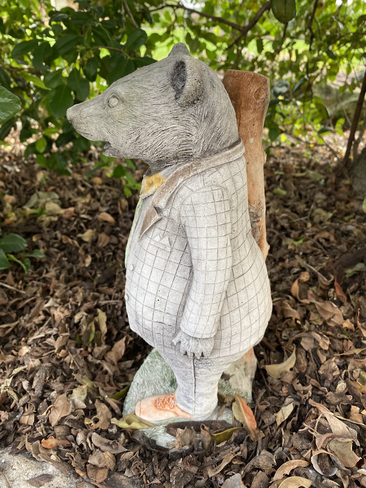 Willow Badger With Post Statue Animal Concrete Cement Garden Australian Made